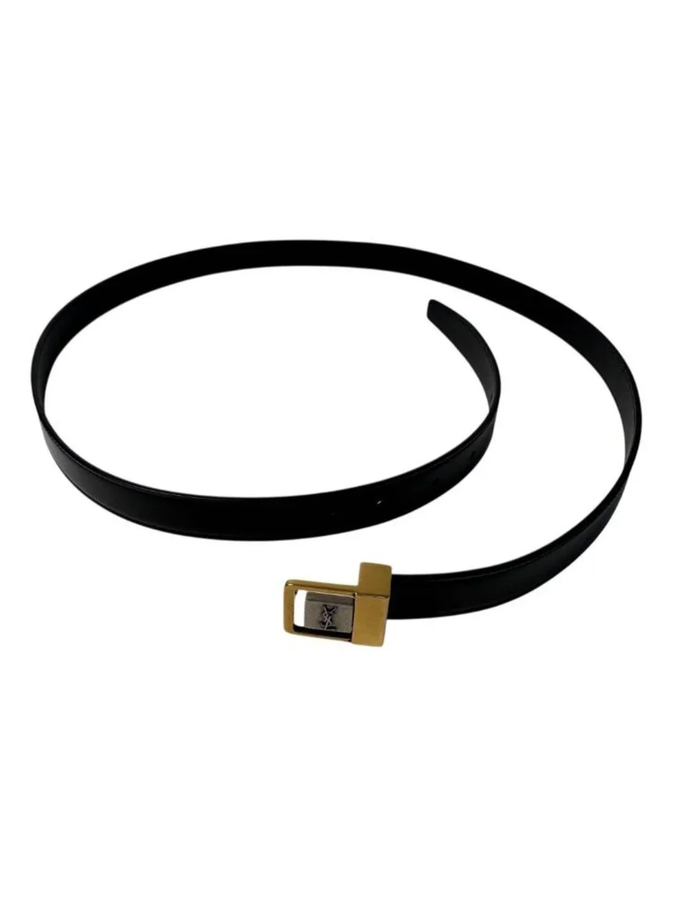 Saint Laurent YSL Yves Belt 100 Shiny Leather